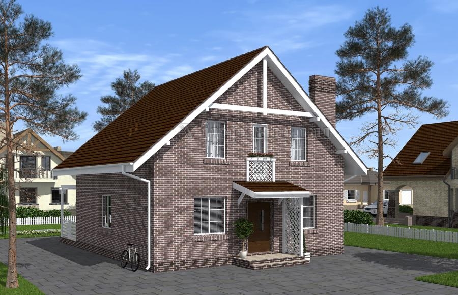 Проект одноэтажного жилого дома с мансардой и террасой